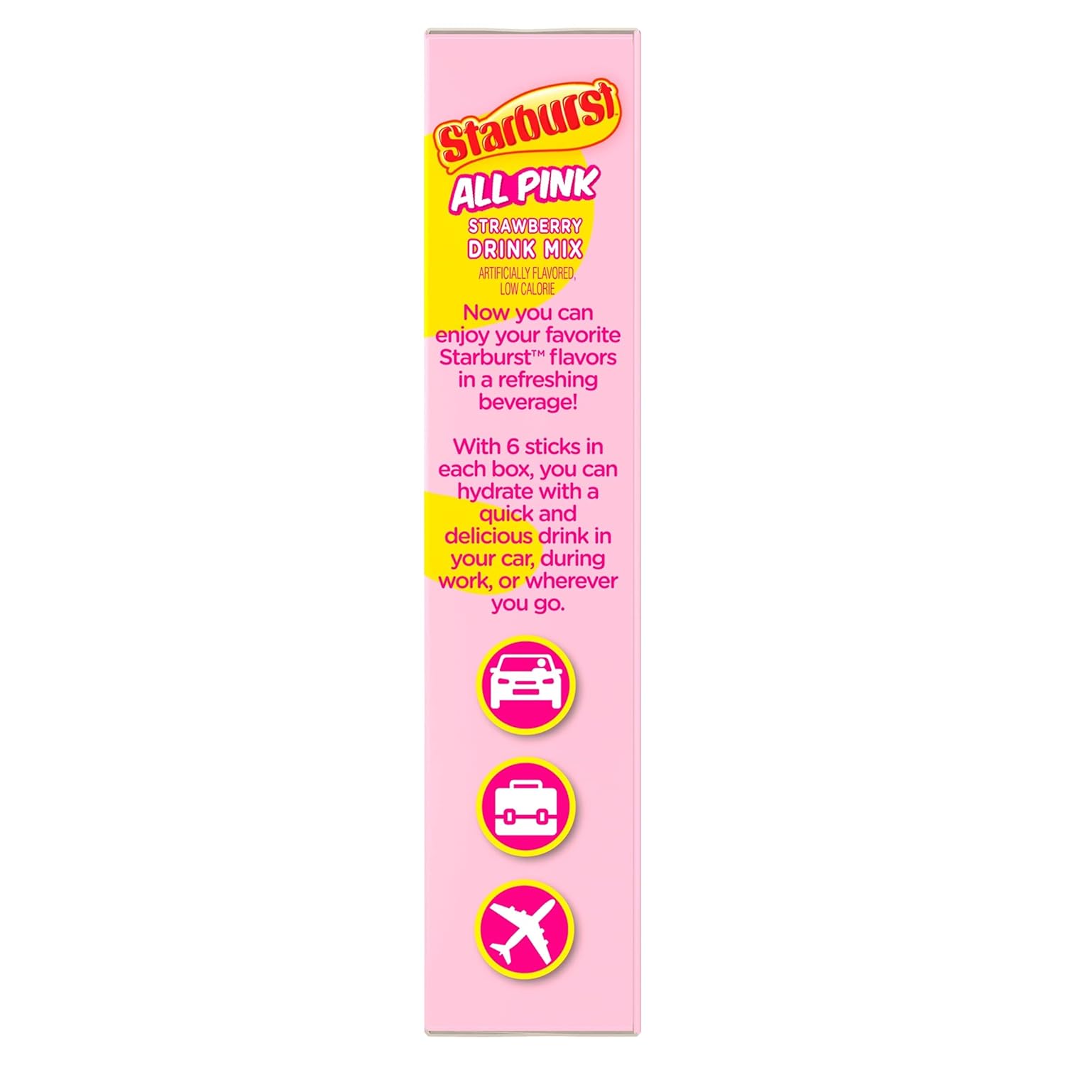 Starburst Singles To Go Powdered Drink Mix， All Pink Strawberry， 3 Boxes with 6 Packets Each - 18 Total Servings， Sugar-Free Drink Powder， Just Add Water， 6 count (Pack of 3) - Image 6